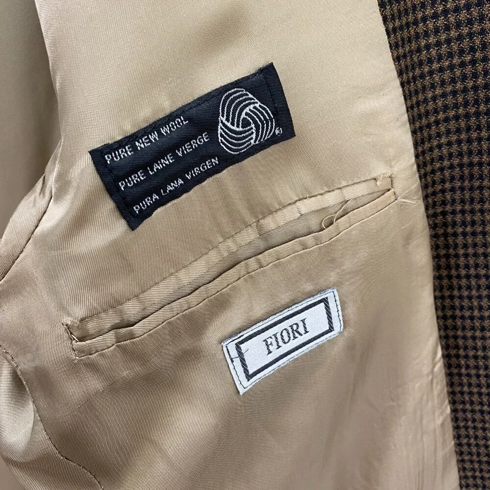 Vintage Marshall Fields 100% Wool Sport Coat Men‎ 40R Brown Herringbone 3 Button